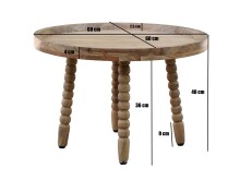 Couchtisch >WL7.438< in Akazie, Massivholz - 40x60cm (HxD)