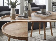 Couchtisch >WL7.438< in Akazie, Massivholz - 40x60cm (HxD)