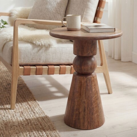 Beistelltisch >WL7.446< in Mango, Massivholz - 45x35cm (HxD)