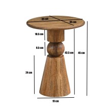 Beistelltisch >WL7.446< in Mango, Massivholz - 45x35cm (HxD)