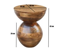 Beistelltisch >WL7.447< in Mango, Massivholz - 42x35cm (HxD)