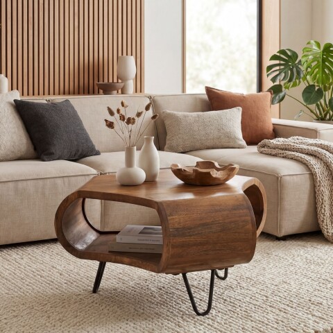 Couchtisch >WL7.449< in Mango, Massivholz - 60x39x60cm (BxHxT)