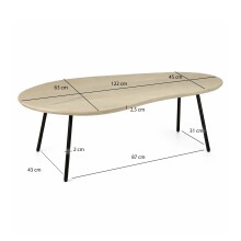 Couchtisch >WL7.450< in Mango Weiß, Massivholz - 122x63x36cm (LxBxH)