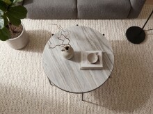 Couchtisch >WL7.461< in Toronto weiss, Marmor & Metall - 42x70cm (HxD)