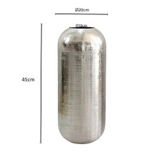 Dekovase >WL7.466< in Silber, Aluminium - 45x20cm (HxD)