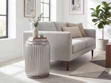 Beistelltisch >WL7.480< in Silber, Metall - 50x35cm (HxD)