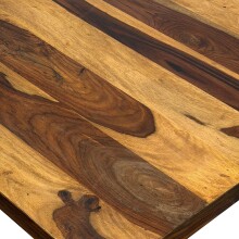 Esstisch >WL7.490< in Sheesham Braun, Massivholz - 80x75x80cm (BxHxT)
