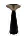 Beistelltisch >WL7.492< in Weiß / Schwarz, Marmor & Metall - 54x28cm (HxD)