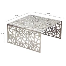 Couchtisch >WL7.502< in Silber, Aluminium - 60x31x60cm (BxHxT)