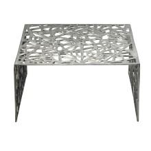Couchtisch >WL7.502< in Silber, Aluminium - 60x31x60cm (BxHxT)