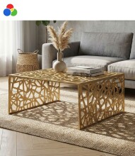 Couchtisch >WL7.503< in Gold oder silber, Aluminium...