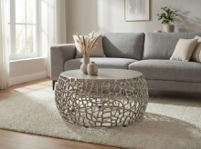 Couchtisch >WL7.509< in Silber, Aluminium - 32x60cm (HxD)