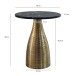 Beistelltisch >WL7.514< in Schwarz / Gold, Marmor & Metall - 48x40cm (HxD)