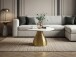 Couchtisch >WL7.516< in Weiß / gold, Marmor & Aluminium - 40x60cm (HxD)