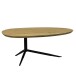 Couchtisch >WL7.530< in Akazie / Schwarz, Massivholz & Metall - 87x50x36 (LxBxH)