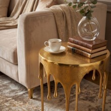 Beistelltisch >WL7.535< in Gold, Aluminium - 56x43cm (HxD)
