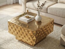 Couchtisch >WL7.545< in Gold, Aluminium - 60x60x38cm (LxBxH)