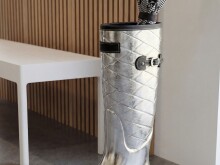 Dekofigur >WL7.547< Schimrständer, Schuh, Silber, Aluminium - 26x11x44cm (LxBxH)