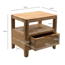 Nachtkommode >WL7.583< in Akazie, Massivholz - 45x46x35cm (BxHxT)