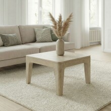 Couchtisch >WL7.585< in Mango Weiß, Massivholz - 60x32x60cm (BxHxT)