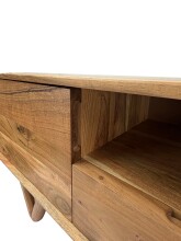 Lowboard >WL7.593< in Akazie, Massivholz - 160x46x40cm (BxHxT)