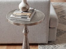 Beistelltisch >WL7.602< in Silber, Aluminium - 54x30cm (HxD)