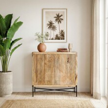 Sideboard >WL7.608< in Mango, Massivholz - 91x96x50cm (BxHxT)