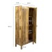 Hochschrank >WL7.613< in Mango, Massivholz - 90x187x44cm (BxHxT)