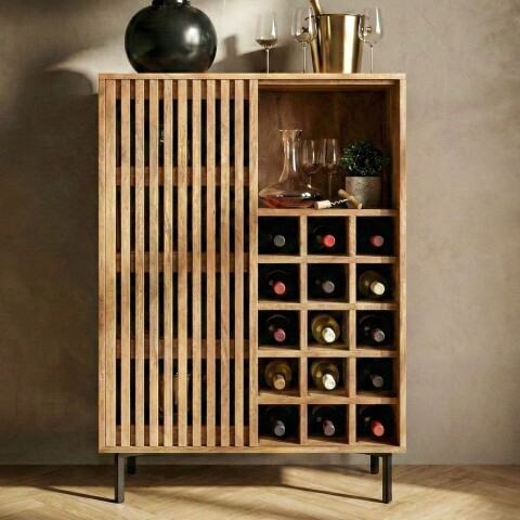 Barschrank >WL7.615< in Mango, Massivholz - 80x123x43cm (BxHxD)