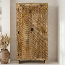 Hochschrank >WL7.616< in Mango, Massivholz -...