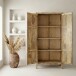 Hochschrank >WL7.616< in Mango, Massivholz - 90x180x47cm (BxHxT)