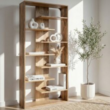 Bücherregal >WL7.629< in Mango, Massivholz -...