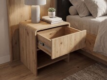 Nachtkommode >WL7.641< in Eiche Dekor, Holzwerkstoff - 45x50x40cm (BxHxT)