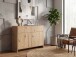 Sideboard >WL7.644< in Eiche Dekor, Holzwerkstoff - 88x76x40cm (BxHxT)