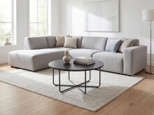 Couchtisch >WL7.649< in Eiche Schwarz, Holzwerkstoff - 35x80cm (HxD)