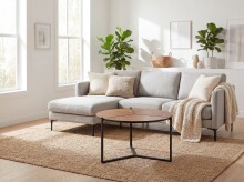 Couchtisch >WL7.651< in Holzdekor, Holzwerkstoff - 42x80cm (HxD)