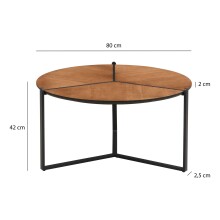 Couchtisch >WL7.651< in Holzdekor, Holzwerkstoff - 42x80cm (HxD)