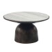Couchtisch >WL7.655< in Schwarz, Morchana-Marmor & Aluminium - 34x60cm (HxD)
