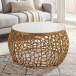 Couchtisch >WL7.656< in Weiß / Gold, Marmor & Aluminium - 35x60cm (HxD)