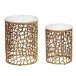 Satztisch >WL7.657< (2-teilig) in Weiß / Gold, Marmor & Aluminium - 53x39 (HxD)