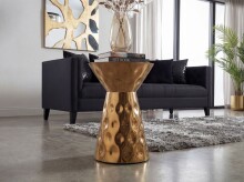 Beistelltisch >WL7.658< in Gold, Aluminium - 51x36cm (HxD)