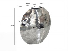 Dekovase >WL7.697< in Silber, Metall - 40x10x35cm (LxBxH)