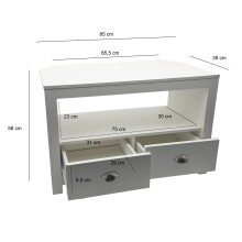 Lowboard >WL7.770< in Weiß, Holzwerkstoff - 85x58x39cm (BxHxT)