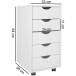 Rollcontainer >WL7.773< in Weiß, Holzwerkstoff - 33x64x38cm (BxHxT)