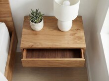 Nachttisch >WL7.776< hängend, in Akazie, Massivholz - 50x25x35cm (BxHxT)