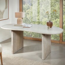 Schreibtisch >WL7.785< in Mango Weiß,...