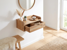 Wandregal >WL7.980< in Akazie, Massivholz - 45x20x30cm (BxHxT)