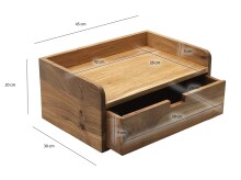 Wandregal >WL7.980< in Akazie, Massivholz - 45x20x30cm (BxHxT)