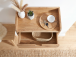 Wandregal >WL7.980< in Akazie, Massivholz - 45x20x30cm (BxHxT)