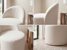 Cocktailsessel >WL7.787< in Beige, Bezug: Teddystoff - 40x43x60cm (LxBxH)